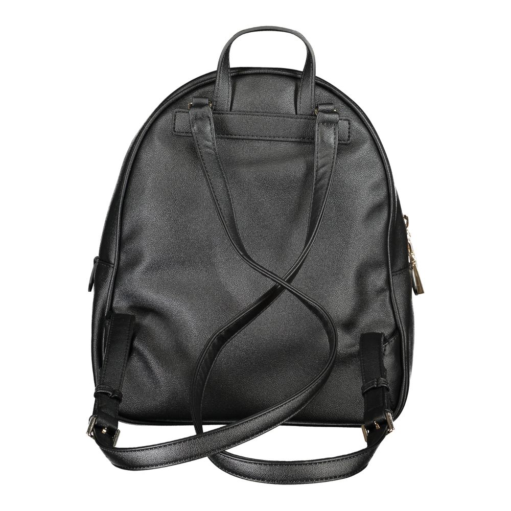 Black faux leather Guess Jeans black polyethylene backpack for stylish everyday use