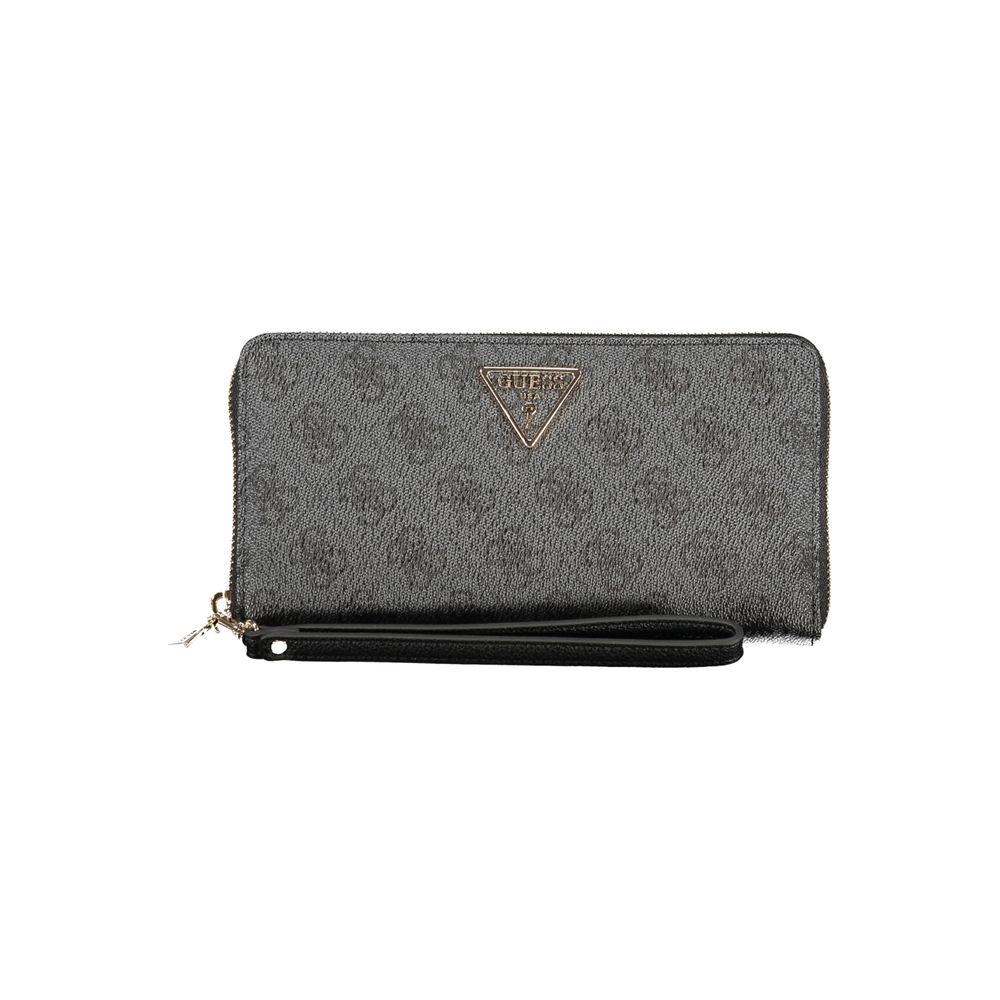 Gray patterned Guess Jeans Black Polyethylene Wallet with wrist strap for stylish convenience