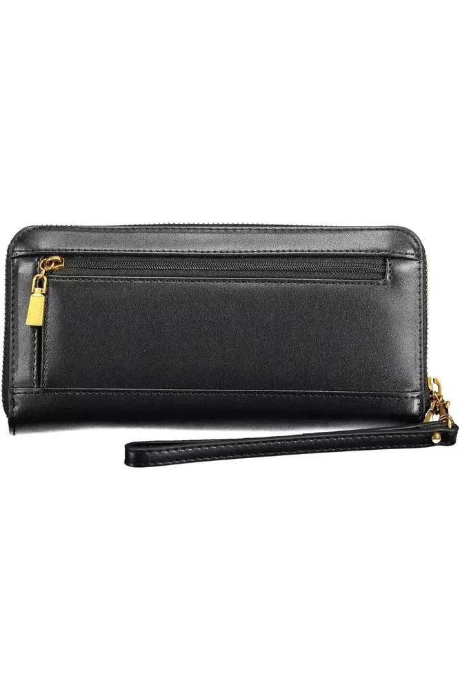 Black leather wallet with wrist strap from Guess Jeans in black polyethylene