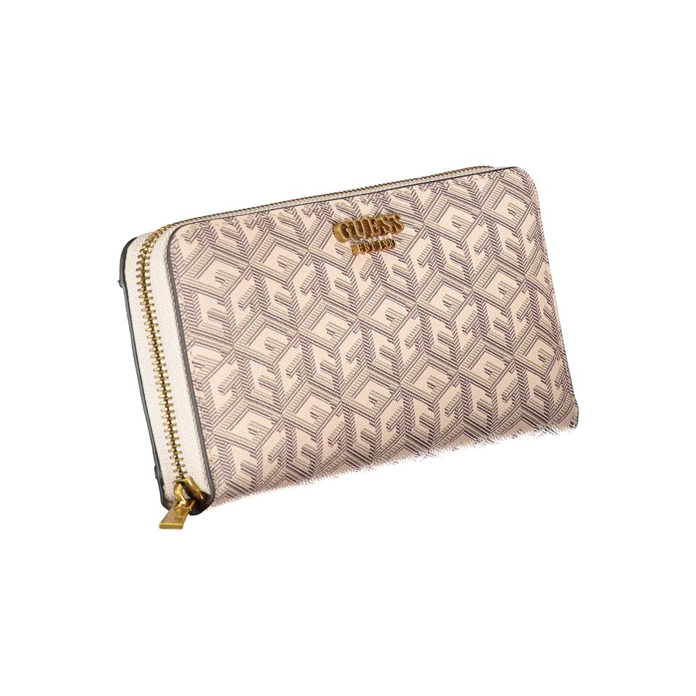 Patterned Guess zip-around wallet from the Guess Jeans Chic Beige multi-compartment wallet