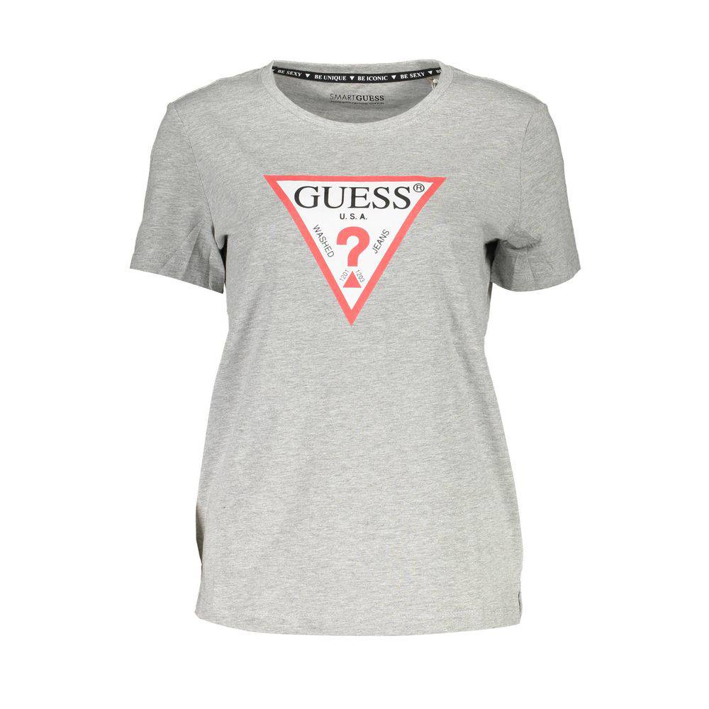 Guess Jeans Gray Cotton Women T-Shirt - ACCEXO