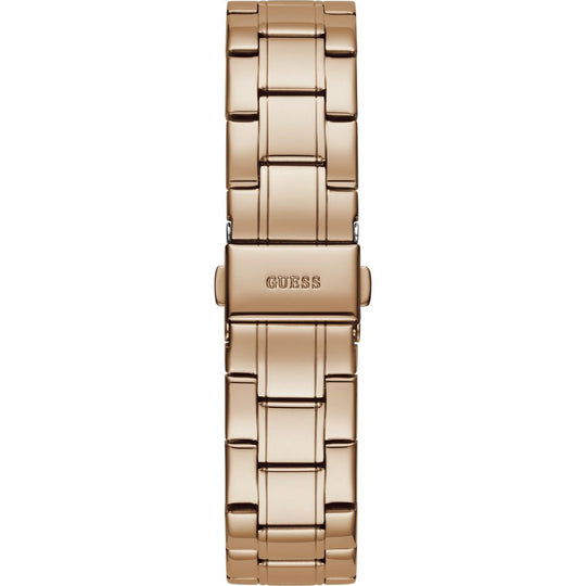 Rose gold watch band on Guess Multicolor Stainless Steel Watch for a stylish look