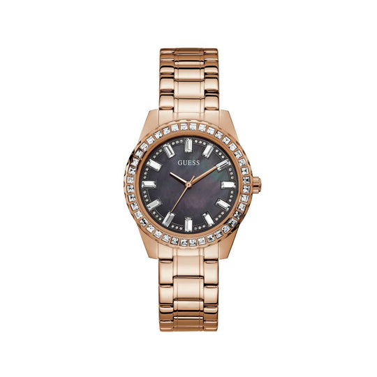 Rose gold Guess Multicolor Stainless Steel Watch with crystal bezel for stylish elegance