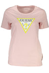 Chic Pink Logo Tee with Crew Neck