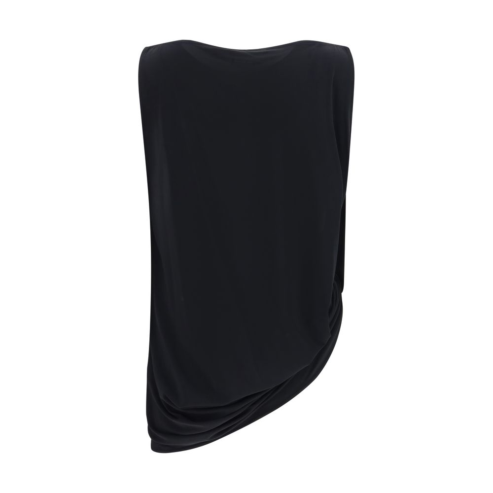 Sleeveless black draped top from Jacquemus Le Haut Peplo collection