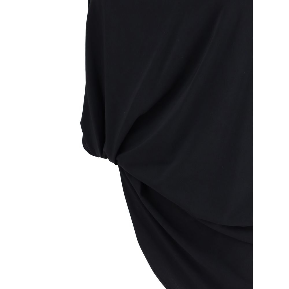 Black draped fabric of Jacquemus Le Haut Peplo Top for a chic style statement
