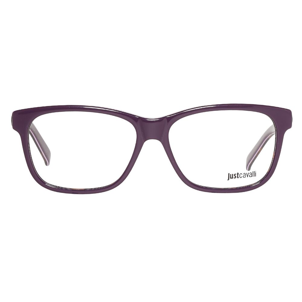 Just Cavalli Purple Plastic Frames feature stylish purple-framed eyeglasses with lens bridge temple