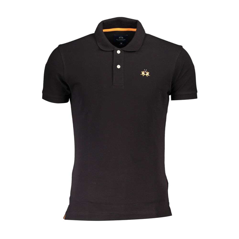 Black polo shirt from La Martina Slim Fit with contrast detail for a stylish look