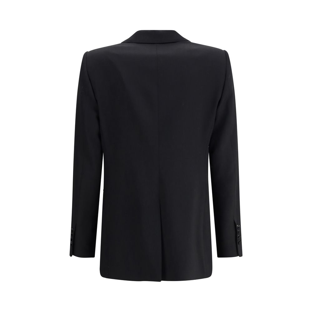 Back view of a stylish Lardini Blazer in black fabric