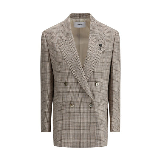 Lardini Prince de Wales double-breasted blazer in a stylish plaid pattern