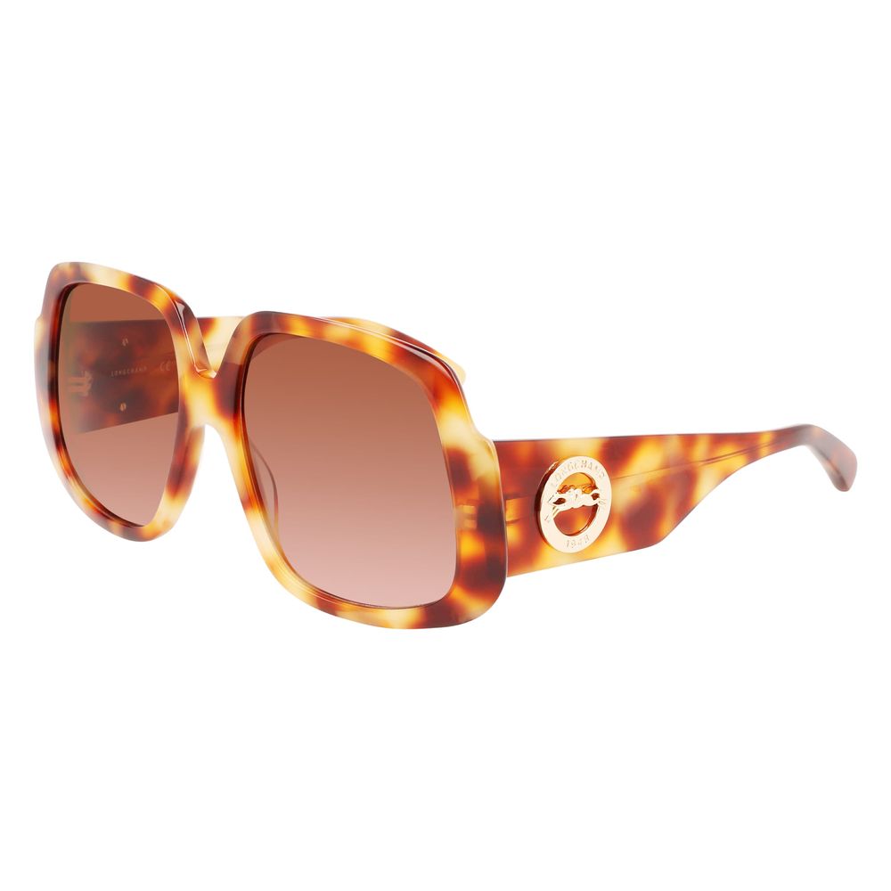 Tortoiseshell sunglasses with gold logo from Longchamp Brown Acetate collection