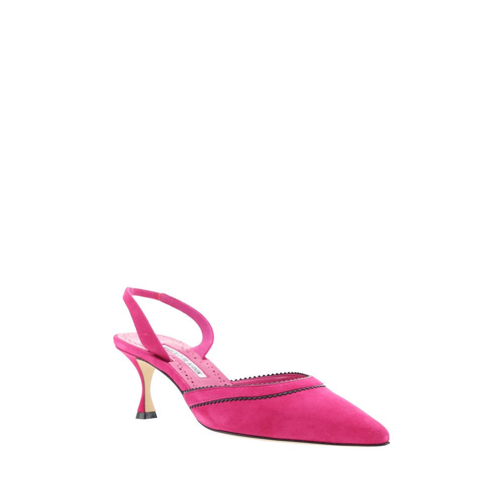 Fuchsia suede slingback heel from Manolo Blahnik Brontiasli Pumps collection