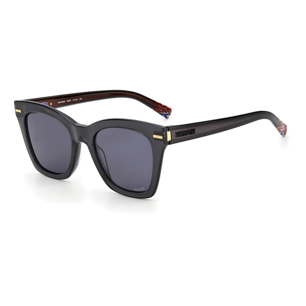 Black-framed Missoni Gray Acetate Sunglasses showcasing stylish gray acetate design