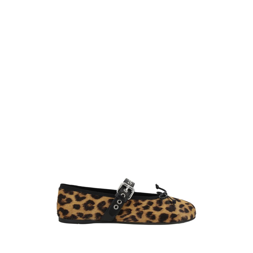 Leopard print ballet flat with buckle strap from Miu Miu Animal Print Ballerinas