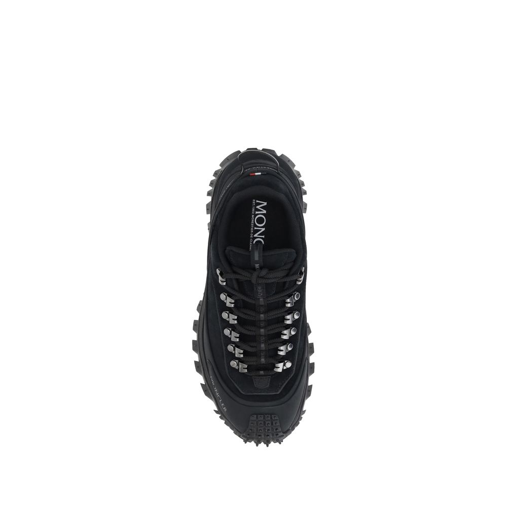 Black hiking shoe featuring Moncler Trailgrip Apex Sneakers for outdoor adventures