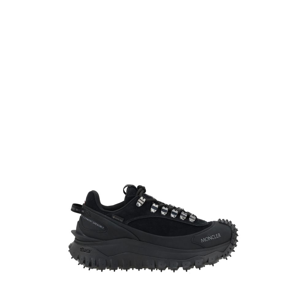 Black Moncler Trailgrip Apex Sneakers showcasing stylish design and outdoor performance