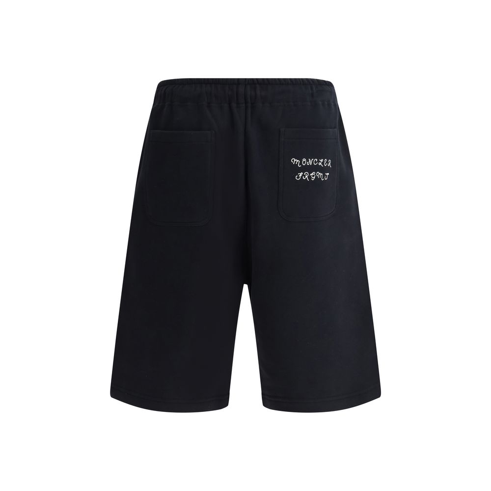 Black casual shorts from the Moncler x FRGMT collection, ideal for stylish summer wear