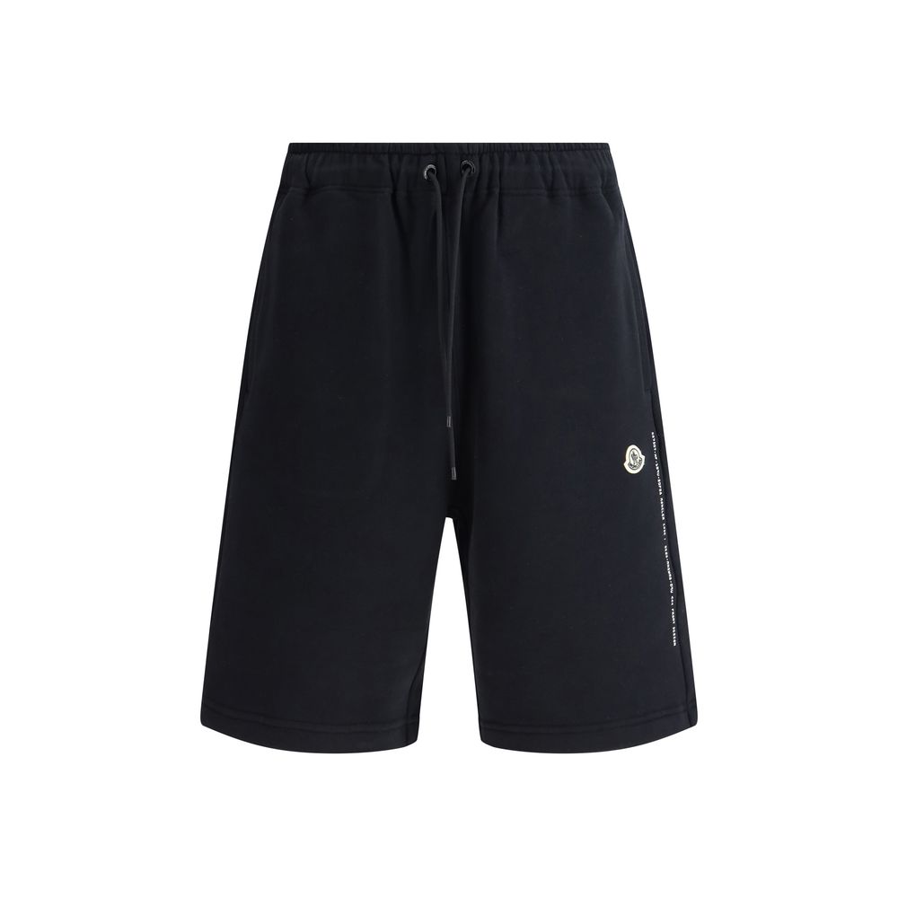 Black drawstring shorts from the Moncler x FRGMT Sweatshirt Shorts collection