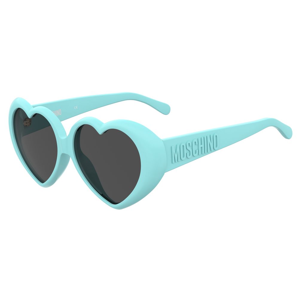 Light blue heart-shaped sunglasses from Moschino Blue Injected Sunglasses collection