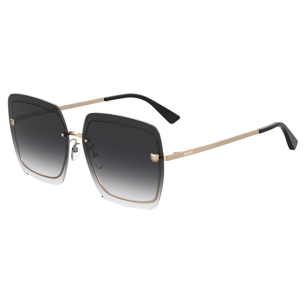 Square gradient lenses on Moschino Gray Metal Sunglasses with stylish lens bridge temple