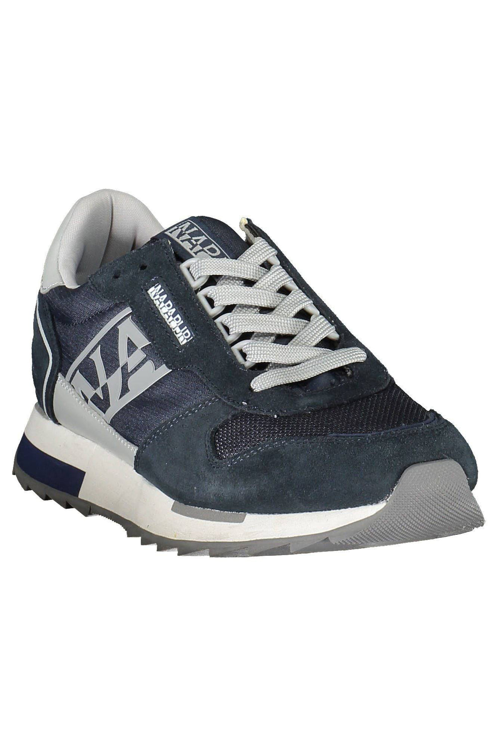 Navy and gray athletic shoe from Napapijri, stylish blue sneaker for men