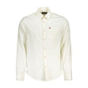 Elegant White Cotton Long Sleeved Men's Shirt