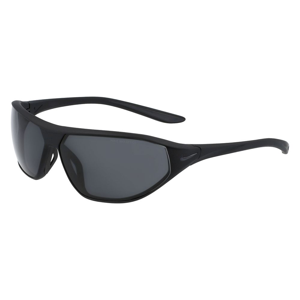 Black Injected Sunglasses by Nike featuring a lens bridge temple for sporty style