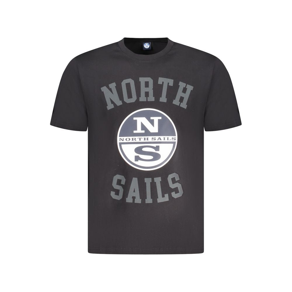 North Sails Black Cotton Men T-Shirt showcasing a stylish black design