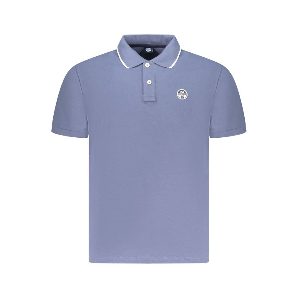 Periwinkle North Sails Blue Cotton Men Polo Shirt with white trim