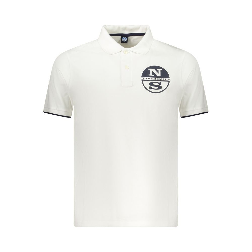 North Sails White Cotton Men Polo Shirt with logo displayed on a white background