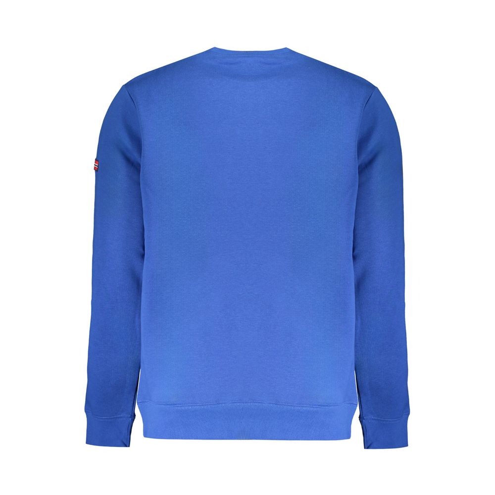 Blue long-sleeved Norway 1963 cotton men sweater for stylish casual wear