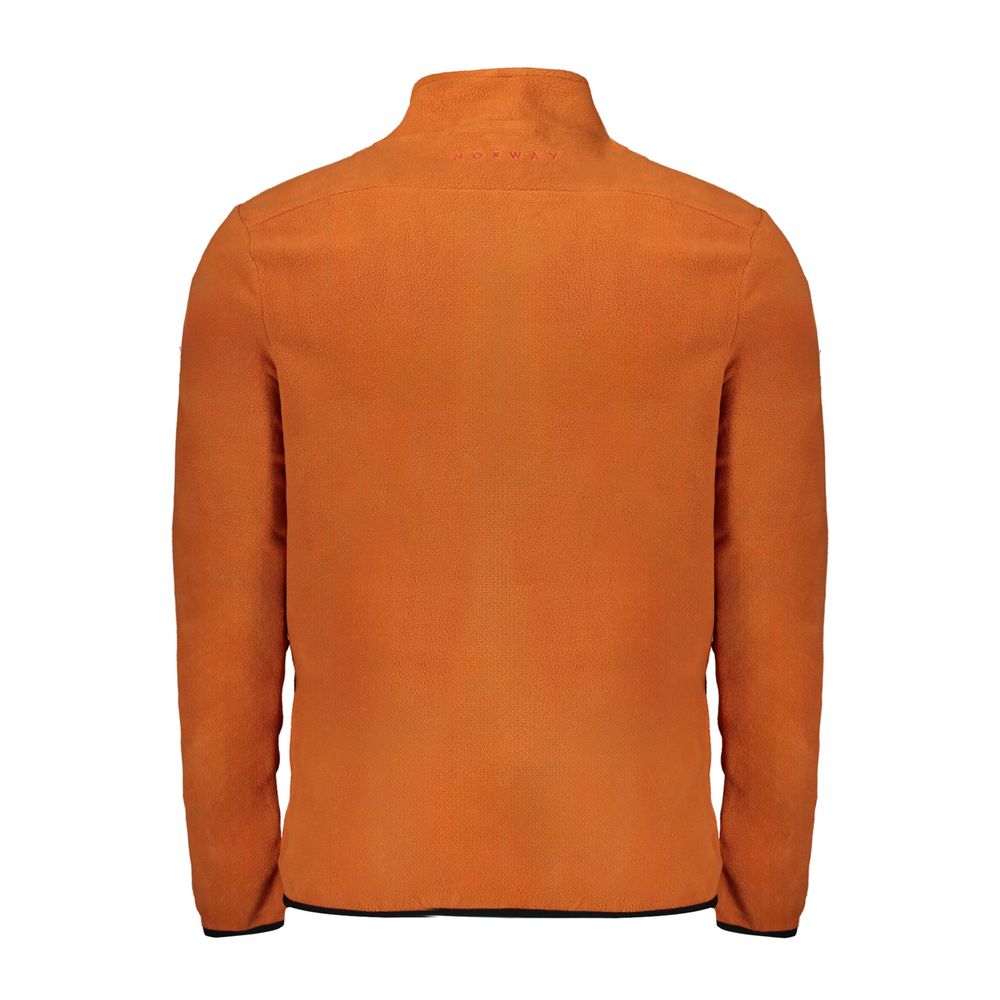 Orange fleece pullover from Norway 1963 brown polyester men sweater collection