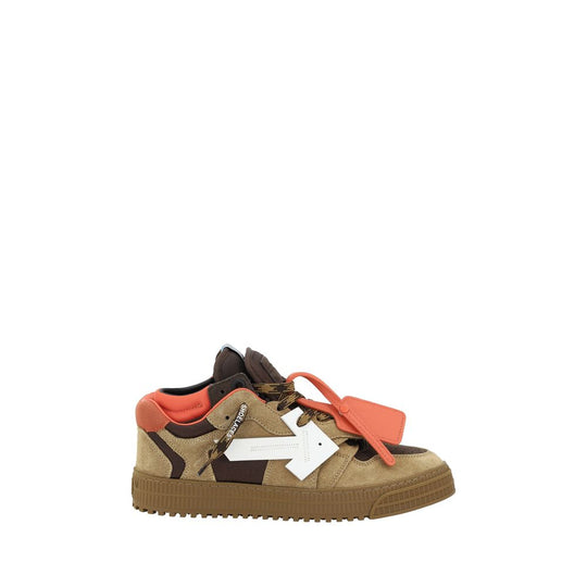 Brown and beige Off-White Floating Arrow Sneakers featuring iconic arrow design