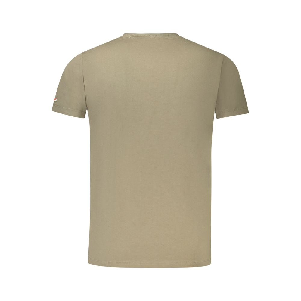 Khaki-colored Pepe Jeans Green Cotton Men T-Shirt for stylish casual wear