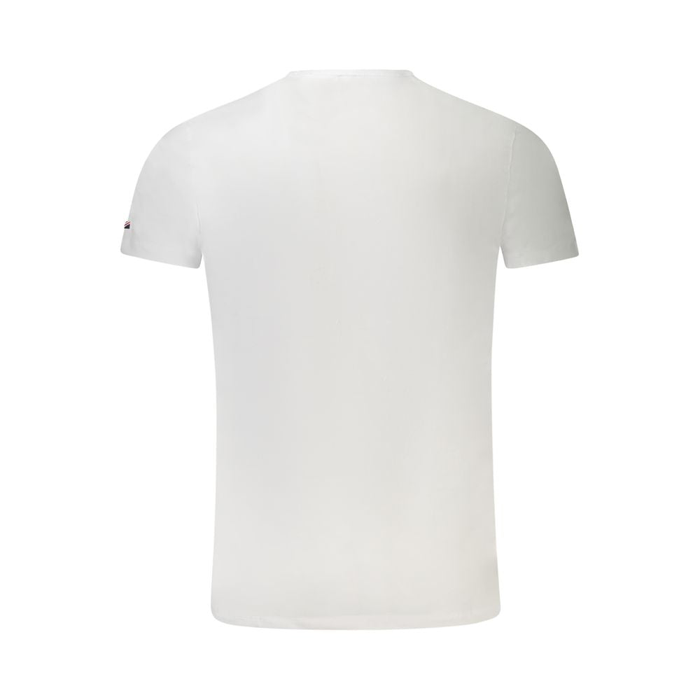 Pepe Jeans White Cotton Men T-Shirt showcasing a stylish white short-sleeved design