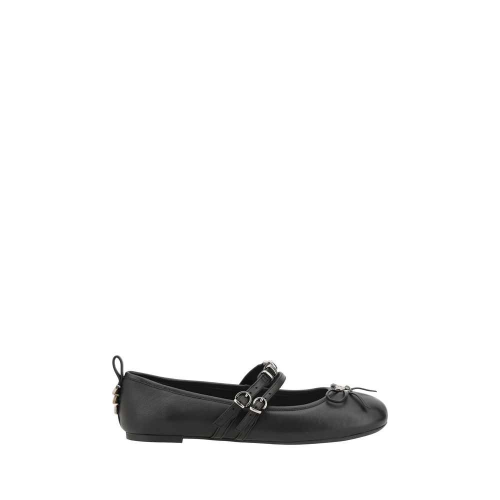 Black leather Mary Jane shoe from PINKO Gioia Ballerinas collection, stylish and chic