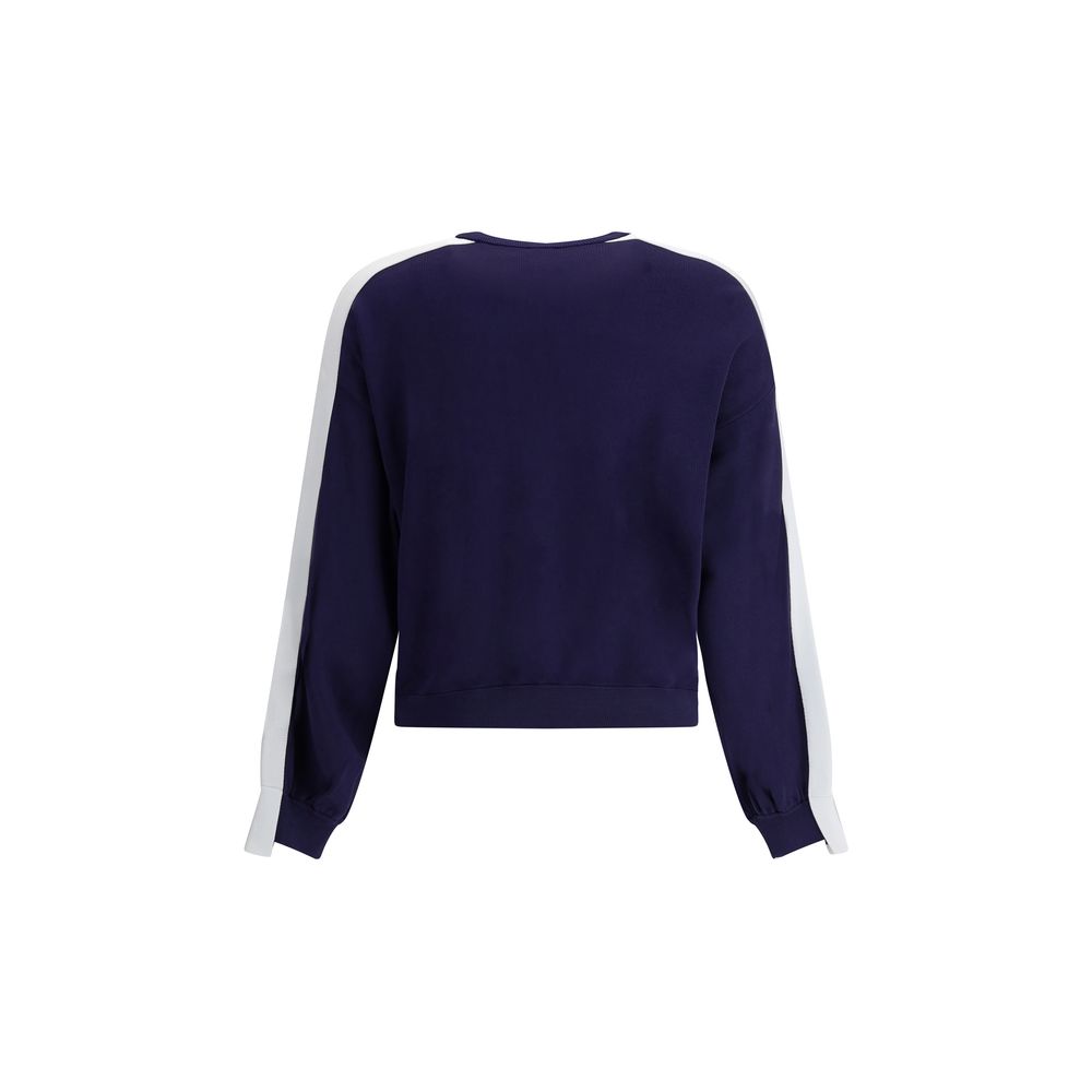 Navy blue PINKO Logo Sweater featuring stylish white stripes for a chic look