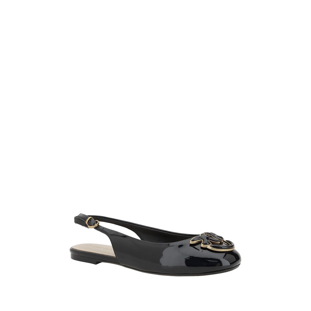 Black patent leather slingback flat in PINKO Maggy Ballerinas style