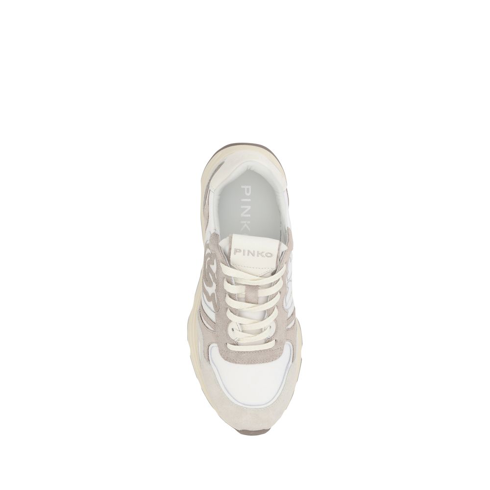 Beige and white PINKO Zoe Sneakers showcasing trendy style and comfort