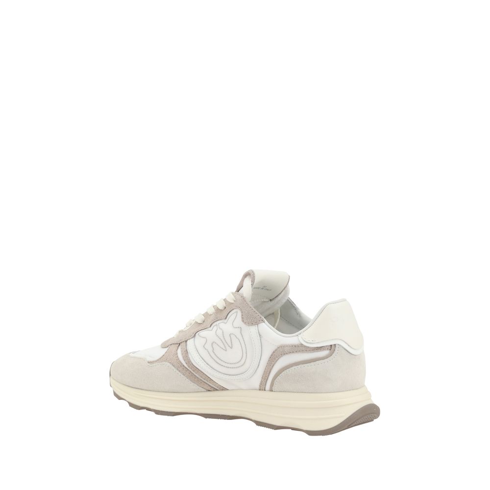 Off-white and gray PINKO Zoe Sneakers showcasing trendy footwear design