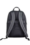 Sleek Blue Leather Backpack with Laptop Compartment