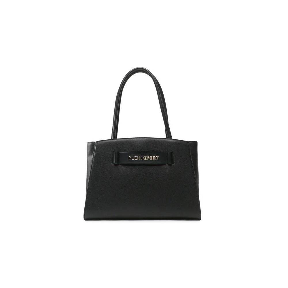 Plein Sport Chic Ebony Tote with Silver Logo Accent - ACCEXO