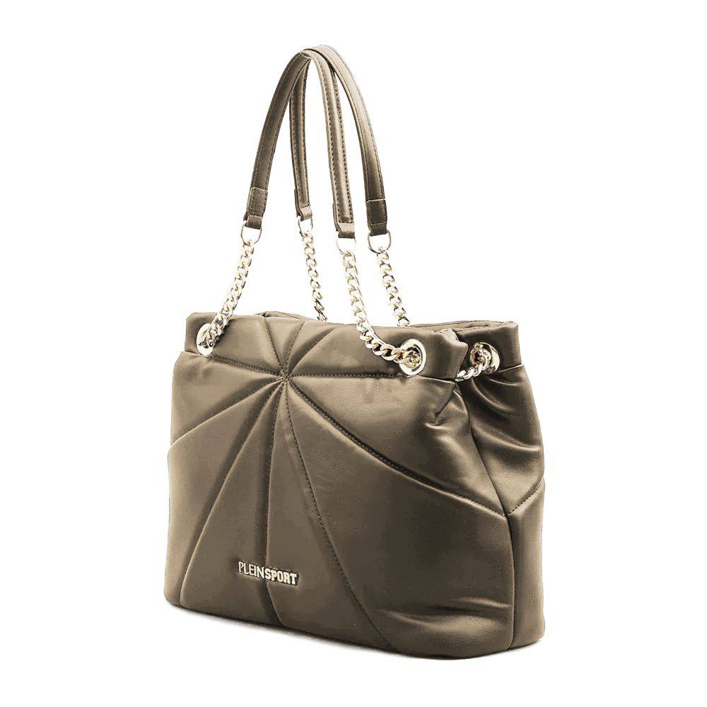 Plein Sport Elegant Faux Leather Gold-Chain Tote - ACCEXO