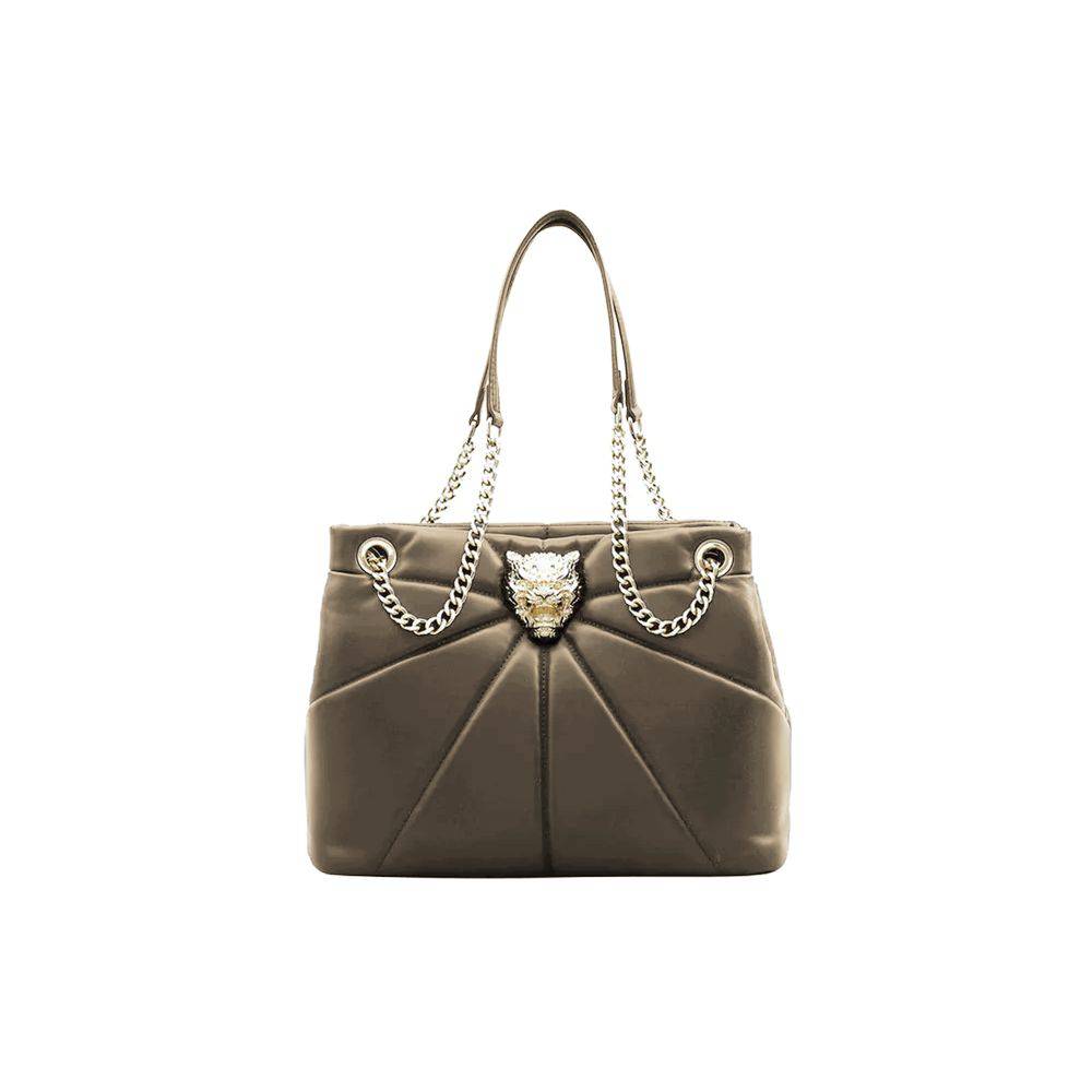 Plein Sport Elegant Faux Leather Gold-Chain Tote - ACCEXO