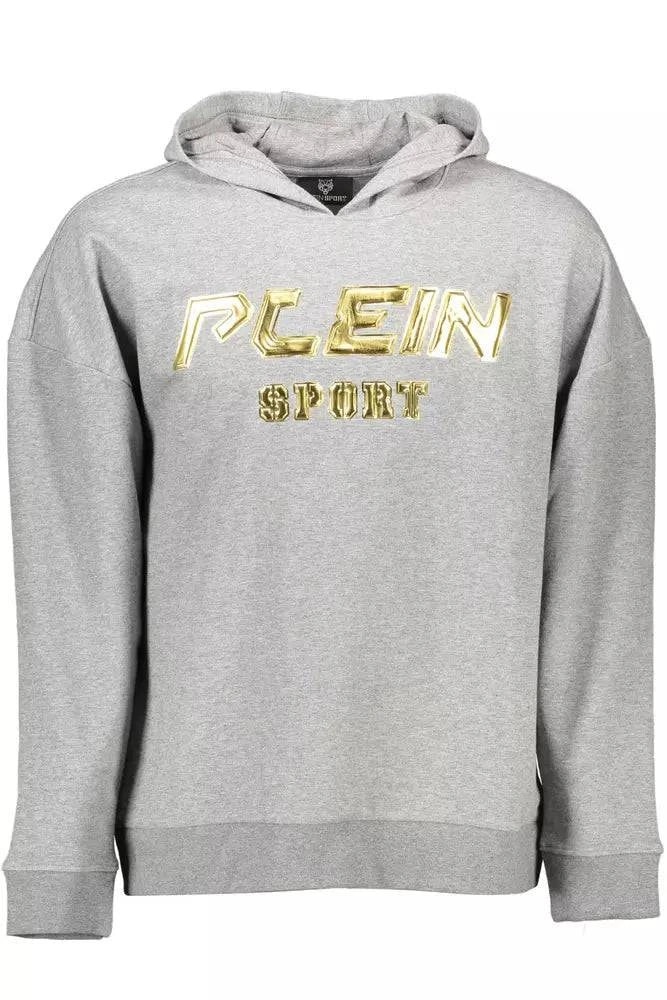 Plein Sport Gray Cotton Men Sweater