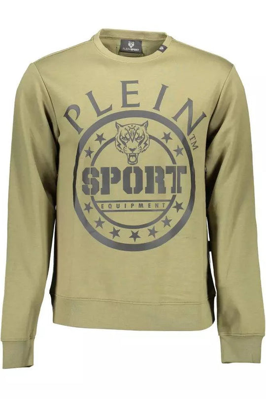 Plein Sport Green Cotton Men Sweater - ACCEXO