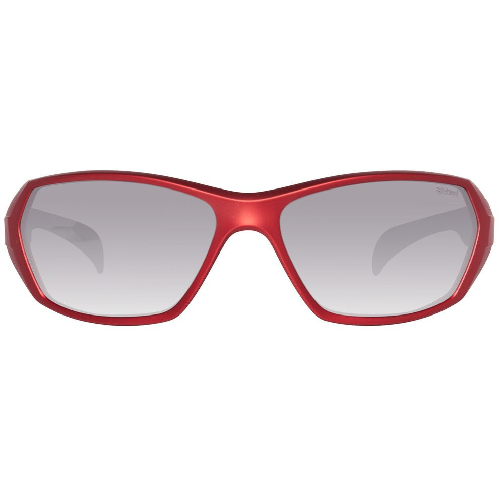 Polaroid Red Acetate Sunglasses featuring red-framed design and gradient lenses