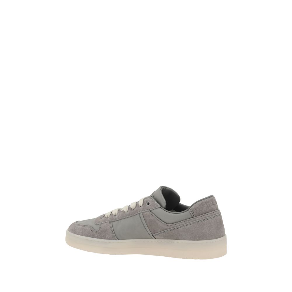 Gray casual sneaker from Prada Suede Leather Sneakers collection