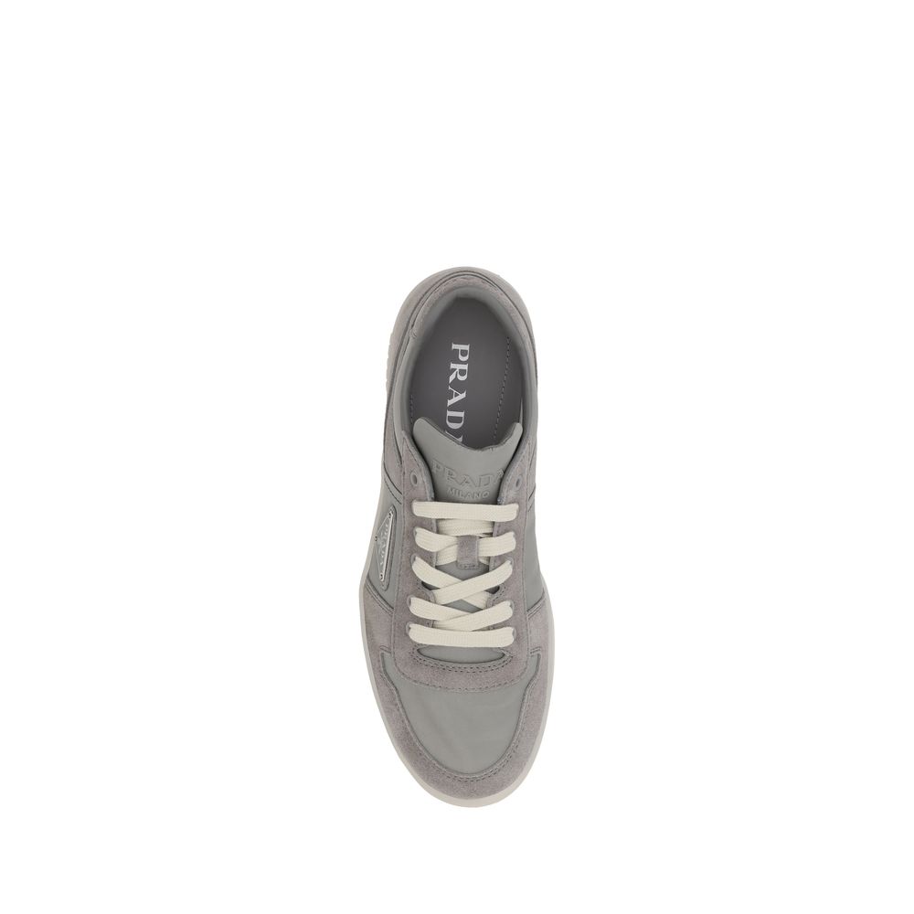 Gray leather sneaker from Prada Suede Leather Sneakers collection