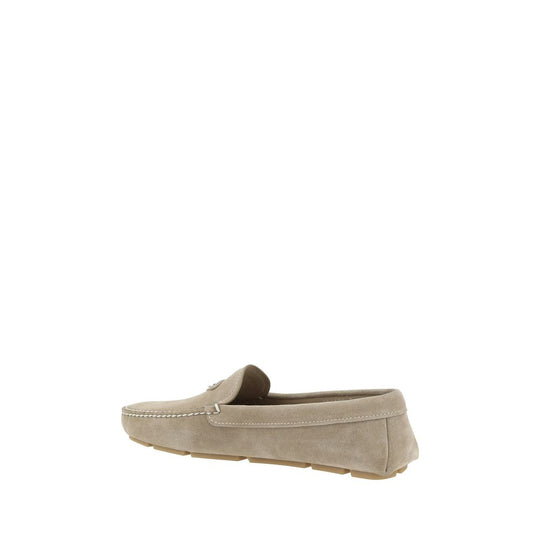 Beige suede moccasin from Prada Suede Loafers collection for stylish comfort